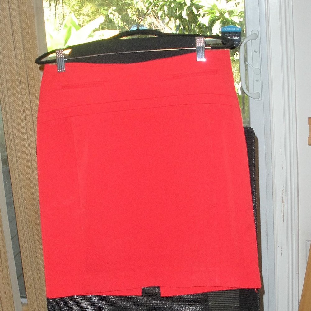 Express red lined straight skirt Size 6